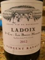Vincent Ravaut - Ladoix 1er Cru - 'Les Basses Mourottes' 2019 (750)